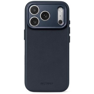 Decoded Leather Backcover - skórzane etui do iPhone 18 Pro / 17 Pro kompatybilne z MagSafe (midnight)
