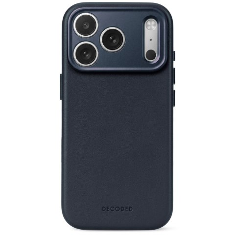 Decoded Leather Backcover - skórzane etui do iPhone 18 Pro / 17 Pro kompatybilne z MagSafe (midnight)