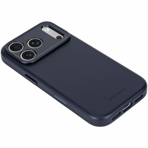 Decoded Leather Backcover - skórzane etui do iPhone 18 Pro / 17 Pro kompatybilne z MagSafe (midnight)