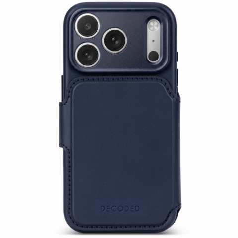 Decoded Leather Detachable Wallet - skórzane etui do iPhone 18 Pro / 17 Pro kompatybilne z MagSafe (midnight)
