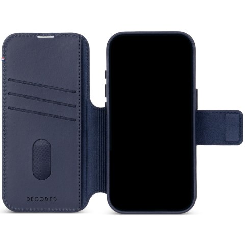 Decoded Leather Detachable Wallet - skórzane etui do iPhone 18 Pro / 17 Pro kompatybilne z MagSafe (midnight)