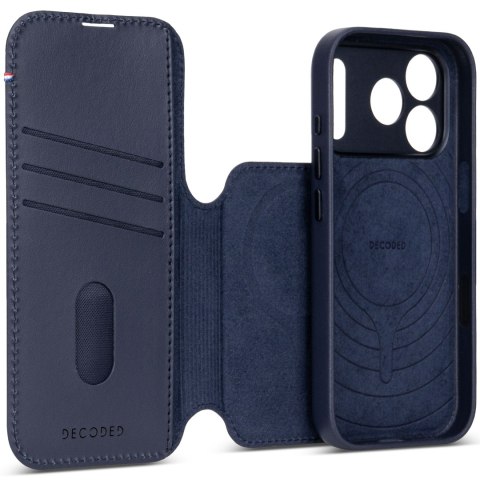 Decoded Leather Detachable Wallet - skórzane etui do iPhone 18 Pro Max / 17 Pro Max kompatybilne z MagSafe (midnight)