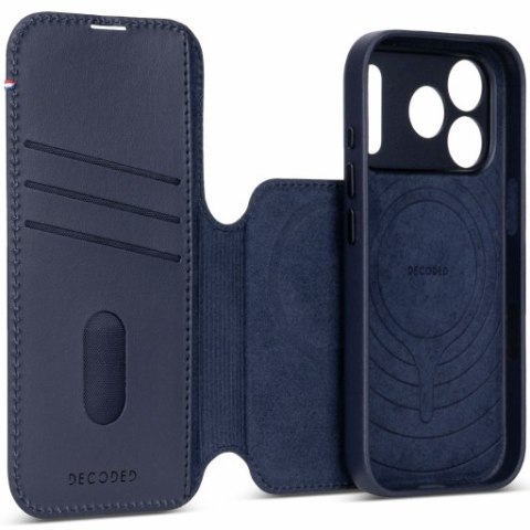 Decoded Leather Detachable Wallet - skórzane etui do iPhone 18 Pro Max / 17 Pro Max kompatybilne z MagSafe (midnight)