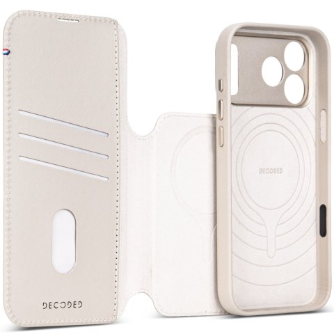 Decoded Leather Detachable Wallet - skórzane etui do iPhone 18 Pro Max / 17 Pro Max kompatybilne z MagSafe (taupe)