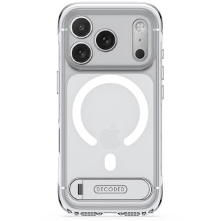 Decoded AntiMicrobial Hybrid Stand Backcover - etui z podstawką do iPhone 18 Pro / 17 Pro kompatybilne z MagSafe (frosted white)