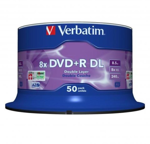 Płyty DVD+R DL Verbatim HP spindle (50szt)