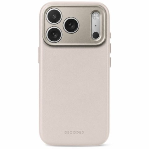 Decoded Leather Backcover - skórzane etui do iPhone 18 Pro / 17 Pro kompatybilne z MagSafe (taupe)