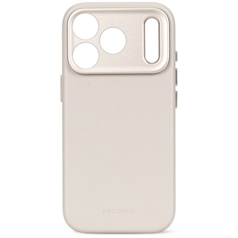 Decoded Leather Backcover - skórzane etui do iPhone 18 Pro / 17 Pro kompatybilne z MagSafe (taupe)