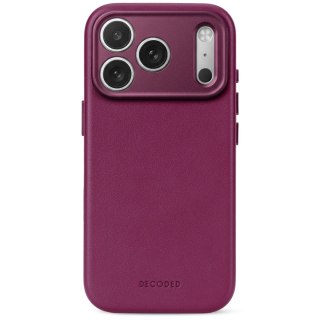 Decoded Leather Backcover - skórzane etui do iPhone 18 Pro / 17 Pro kompatybilne z MagSafe (aubergine)