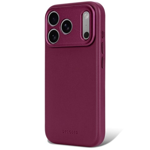 Decoded Leather Backcover - skórzane etui do iPhone 18 Pro / 17 Pro kompatybilne z MagSafe (aubergine)