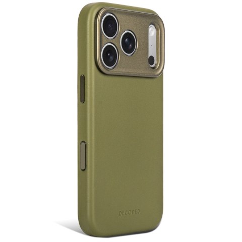Decoded Leather Backcover - skórzane etui do iPhone 18 Pro / 17 Pro kompatybilne z MagSafe (moss green)
