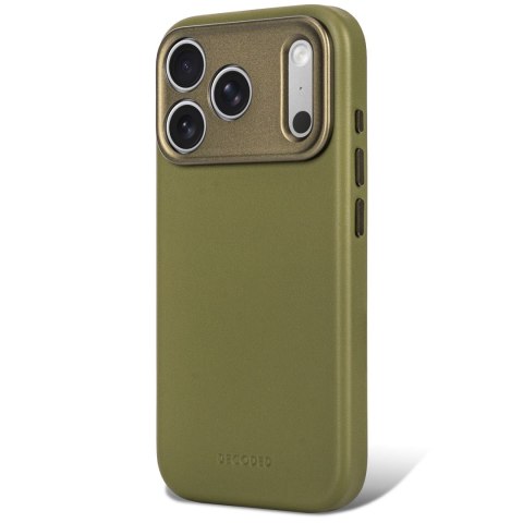 Decoded Leather Backcover - skórzane etui do iPhone 18 Pro / 17 Pro kompatybilne z MagSafe (moss green)