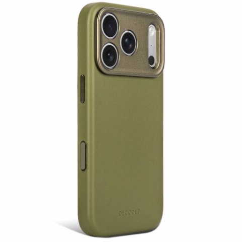 Decoded Leather Backcover - skórzane etui do iPhone 18 Pro Max / 17 Pro Max kompatybilne z MagSafe (moss green)