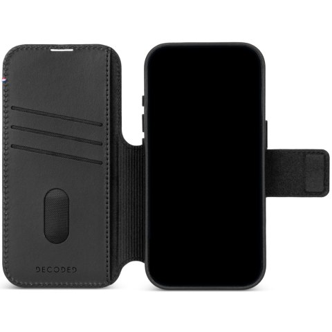 Decoded Leather Detachable Wallet - skórzane etui do iPhone 18 Pro / 17 Pro kompatybilne z MagSafe (black)