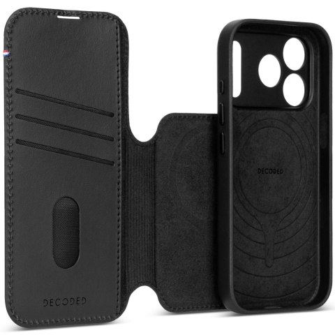 Decoded Leather Detachable Wallet - skórzane etui do iPhone 18 Pro / 17 Pro kompatybilne z MagSafe (black)