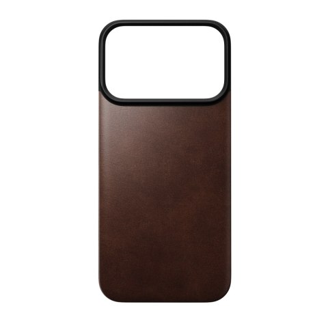 NOMAD Magnetic Leather Back - nakładka magnetyczna na iPhone 18 Pro / 17 Pro kompatybilna z MagSafe, skóra Horween (rustic brown