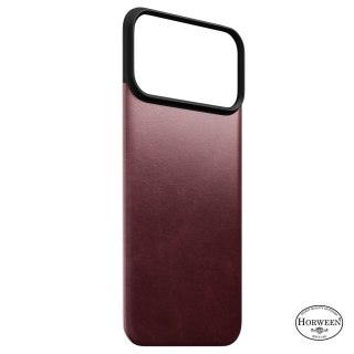 NOMAD Magnetic Leather Back - nakładka magnetyczna na iPhone 18 Pro Max / 17 Pro Max kompatybilna z MagSafe, skóra Horween (burg
