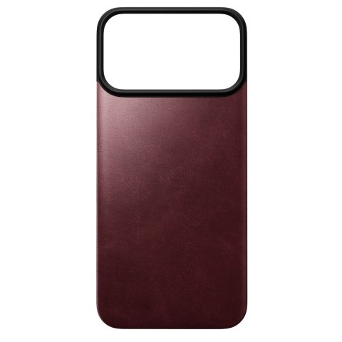 NOMAD Magnetic Leather Back - nakładka magnetyczna na iPhone 18 Pro Max / 17 Pro Max kompatybilna z MagSafe, skóra Horween (burg