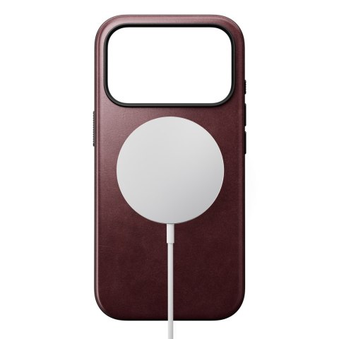 NOMAD Modern Leather Case - etui do iPhone 18 Pro / 17 Pro kompatybilne z MagSafe, skóra Horween (burgundy)