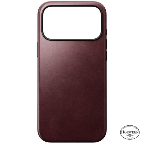NOMAD Modern Leather Case - etui do iPhone 18 Pro Max / 17 Pro Max kompatybilne z MagSafe, skóra Horween (burgundy)
