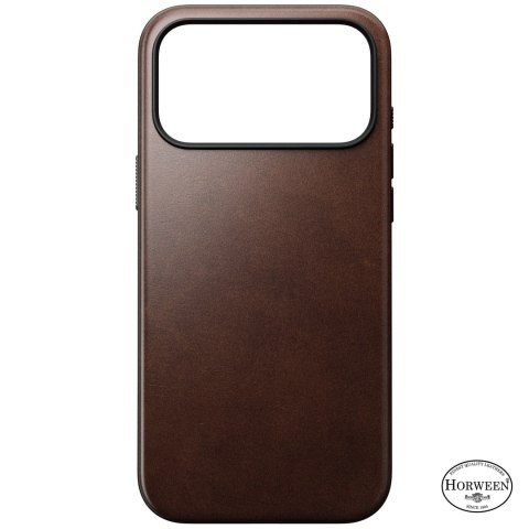 NOMAD Modern Leather Case - etui do iPhone 18 Pro Max / 17 Pro Max kompatybilne z MagSafe, skóra Horween (rustic brown)