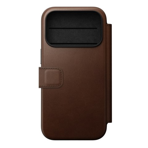 NOMAD Modern Leather Folio - etui do iPhone 18 Pro / 17 Pro kompatybilne z MagSafe, skóra Camino (brown)