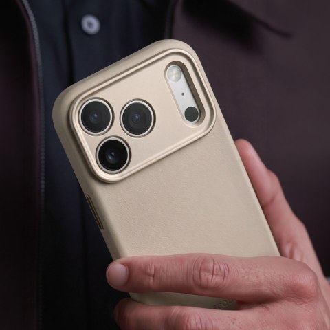 Decoded Leather Backcover - skórzane etui do iPhone 18 Pro / 17 Pro kompatybilne z MagSafe (taupe)