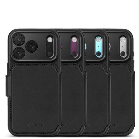 Decoded Leather Detachable Wallet - skórzane etui do iPhone 18 Pro / 17 Pro kompatybilne z MagSafe (black)