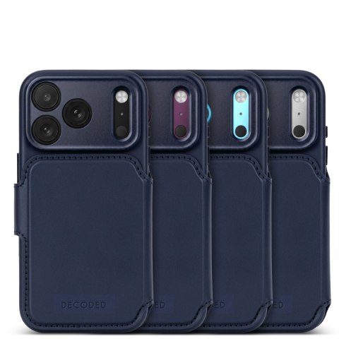 Decoded Leather Detachable Wallet - skórzane etui do iPhone 18 Pro / 17 Pro kompatybilne z MagSafe (midnight)