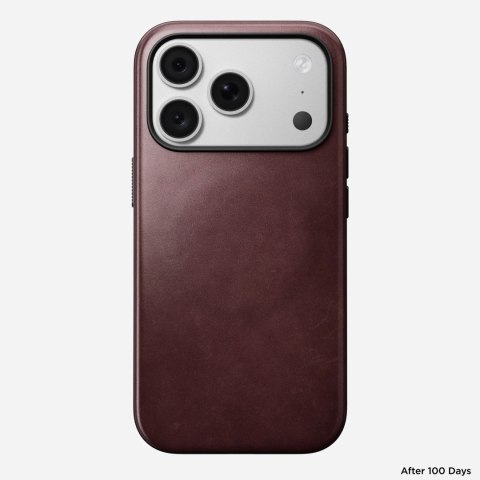 NOMAD Modern Leather Case - etui do iPhone 18 Pro / 17 Pro kompatybilne z MagSafe, skóra Horween (burgundy)
