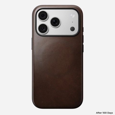 NOMAD Modern Leather Case - etui do iPhone 18 Pro / 17 Pro kompatybilne z MagSafe, skóra Horween (rustic brown)