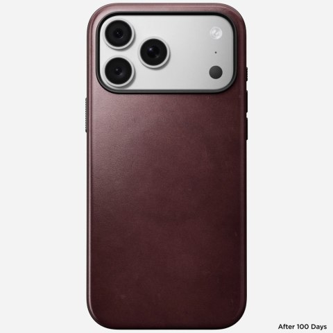 NOMAD Modern Leather Case - etui do iPhone 18 Pro Max / 17 Pro Max kompatybilne z MagSafe, skóra Horween (burgundy)