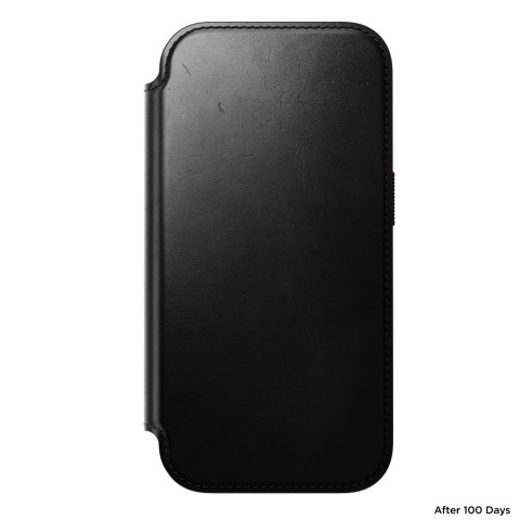NOMAD Modern Leather Folio - etui do iPhone 18 Pro / 17 Pro kompatybilne z MagSafe, skóra Horween (black)