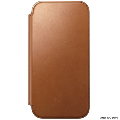 NOMAD Modern Leather Folio - etui do iPhone 18 Pro Max / 17 Pro Max kompatybilne z MagSafe, skóra Horween (saddle)
