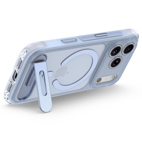 Decoded AntiMicrobial Hybrid Stand Backcover - etui z podstawką do iPhone 18 Pro / 17 Pro kompatybilne z MagSafe (clear navy)