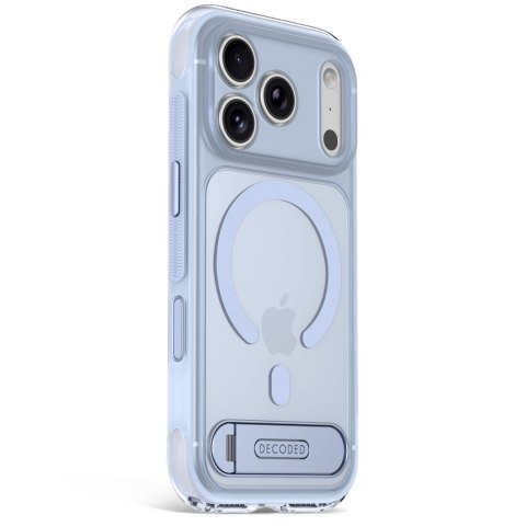 Decoded AntiMicrobial Hybrid Stand Backcover - etui z podstawką do iPhone 18 Pro / 17 Pro kompatybilne z MagSafe (clear navy)