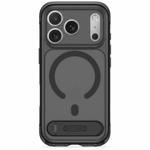 Decoded AntiMicrobial Hybrid Stand Backcover - etui z podstawką do iPhone 18 Pro / 17 Pro kompatybilne z MagSafe (frosted black)