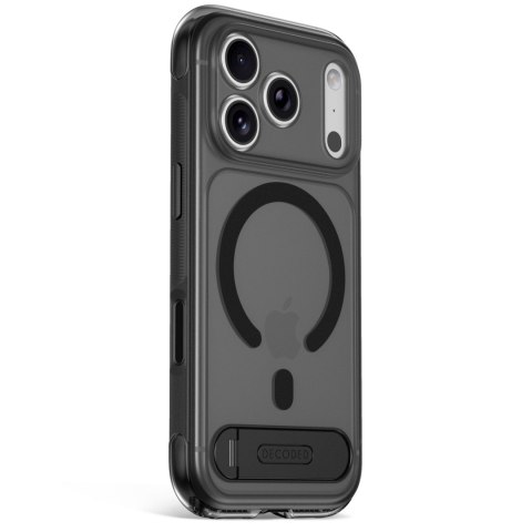 Decoded AntiMicrobial Hybrid Stand Backcover - etui z podstawką do iPhone 18 Pro / 17 Pro kompatybilne z MagSafe (frosted black)