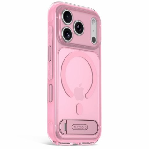 Decoded AntiMicrobial Hybrid Stand Backcover - etui z podstawką do iPhone 18 Pro Max / 17 Pro Max kompatybilne z MagSafe (clear 