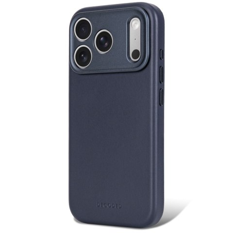 Decoded Leather Backcover - skórzane etui do iPhone 18 Pro / 17 Pro kompatybilne z MagSafe (midnight)