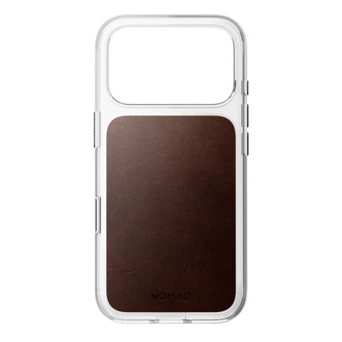 NOMAD Clear Leather Case - etui do iPhone 18 Pro / 17 Pro kompatybilne z MagSafe, skóra Horween (rustic brown)