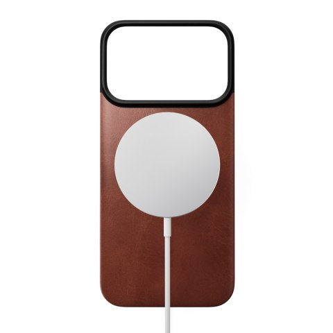 NOMAD Magnetic Leather Back - nakładka magnetyczna na iPhone 18 Pro / 17 Pro kompatybilna z MagSafe, skóra Horween (olde dublin)