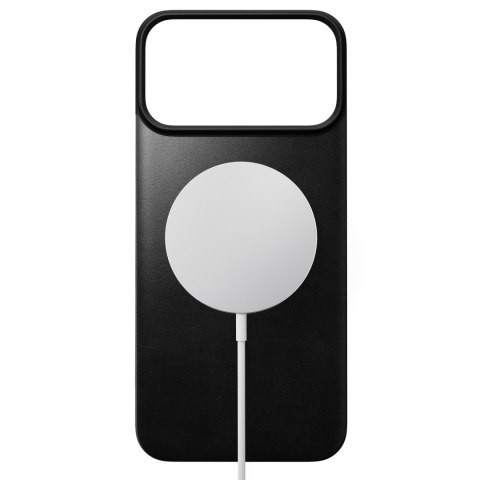 NOMAD Magnetic Leather Back - nakładka magnetyczna na iPhone 18 Pro Max / 17 Pro Max kompatybilna z MagSafe, skóra Horween (blac