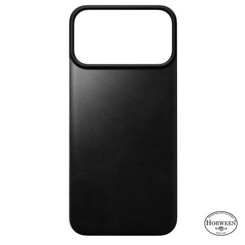 NOMAD Magnetic Leather Back - nakładka magnetyczna na iPhone 18 Pro Max / 17 Pro Max kompatybilna z MagSafe, skóra Horween (blac