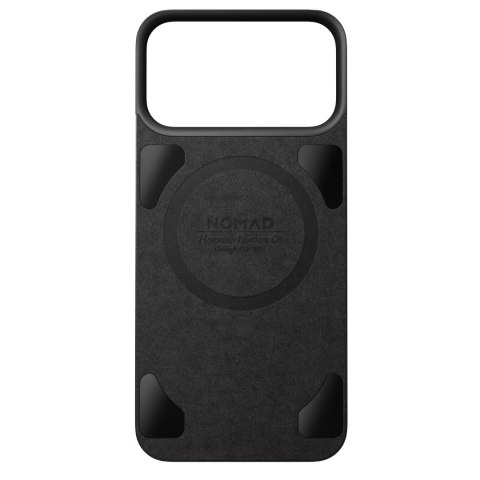 NOMAD Magnetic Leather Back - nakładka magnetyczna na iPhone 18 Pro Max / 17 Pro Max kompatybilna z MagSafe, skóra Horween (blac