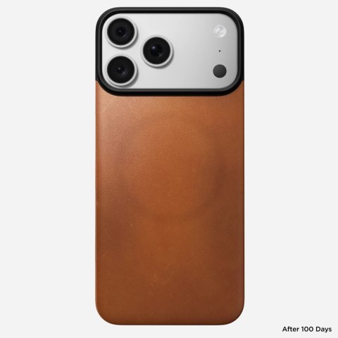 NOMAD Magnetic Leather Back - nakładka magnetyczna na iPhone 18 Pro Max / 17 Pro Max kompatybilna z MagSafe, skóra Horween (sadd