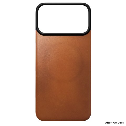 NOMAD Magnetic Leather Back - nakładka magnetyczna na iPhone 18 Pro Max / 17 Pro Max kompatybilna z MagSafe, skóra Horween (sadd