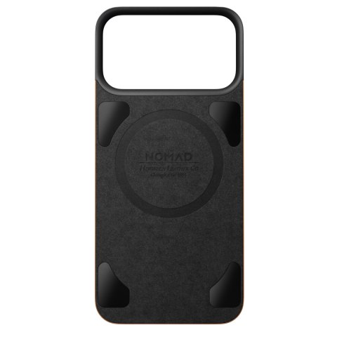 NOMAD Magnetic Leather Back - nakładka magnetyczna na iPhone 18 Pro Max / 17 Pro Max kompatybilna z MagSafe, skóra Horween (sadd