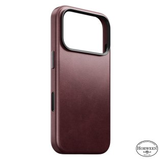 NOMAD Traditional Leather Case - etui do iPhone 18 Pro / 17 Pro kompatybilne z MagSafe, skóra Horween (burgundy)
