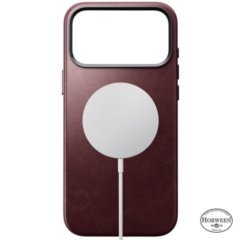 NOMAD Traditional Leather Case - etui do iPhone 18 Pro Max / 17 Pro Max kompatybilne z MagSafe, skóra Horween (burgundy)